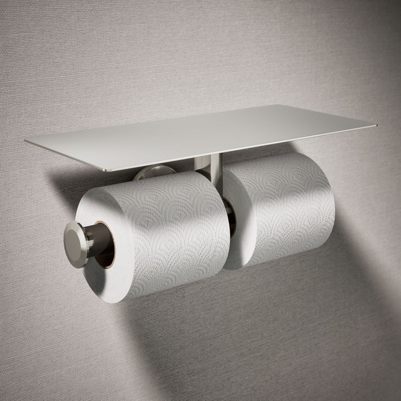 Components™ Covered Double Toilet Tissue Holder, Polished Nickel