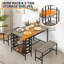 Ensemble de table de salle à manger 3 pièces pour 4 personnes avec porte-bouteilles et bancs, ensemble de tables de cuisine peu encombrantes avec tablettes de rangement pour petits espaces, gris-129674804-129674810-129674806-129674808