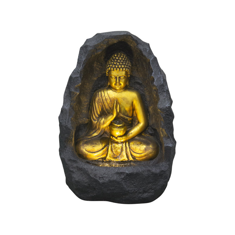Fontaine dorée Golden Buddha avec lumières DEL