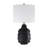 3-way Black Ceramic Table Lamp With White Drum Shade