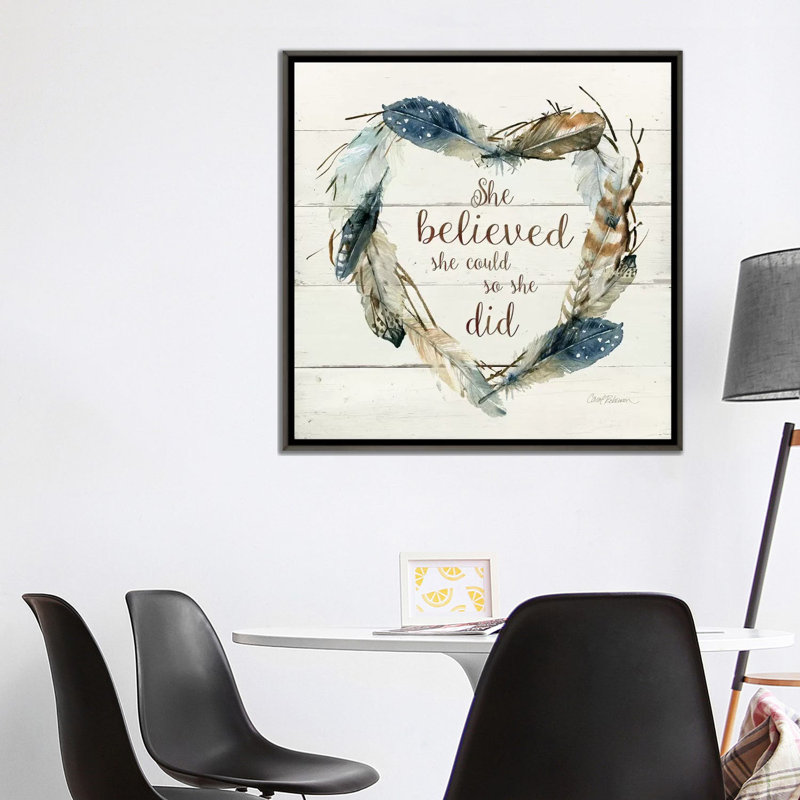 « She croyaient qu’elle a pu » par Carol Robinson-impression, Toile encadrée de bois rustique foncé, Pas de tapis