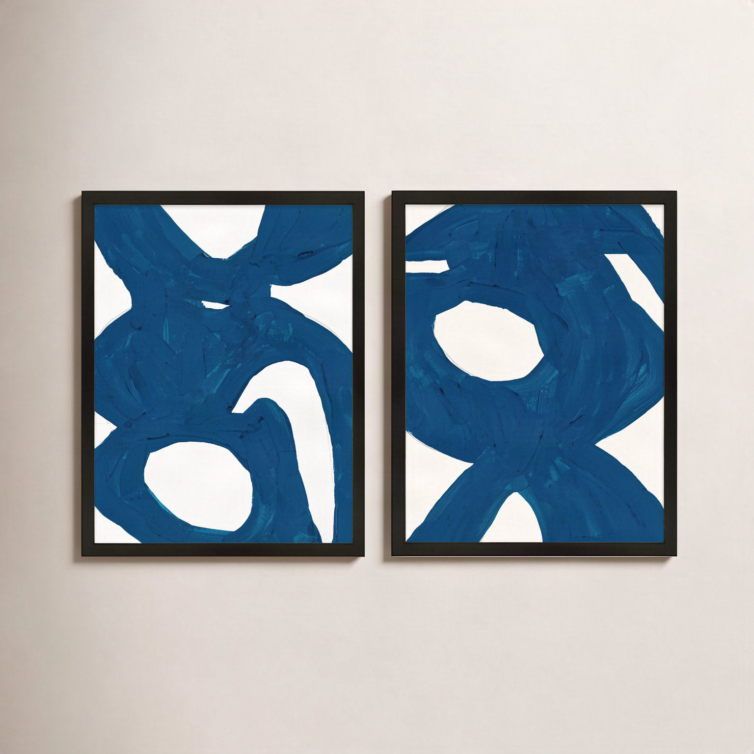 Goodall "Blue Harmony" 2-Piece Print Set, 30" H x 48" W x 1.375" D, Black
