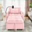 Canapé-lit convertible 3-en-1 avec dossier réglable, ports USB, porte-gobelets pour petits espaces Sofas | Rose | Velours-3531158