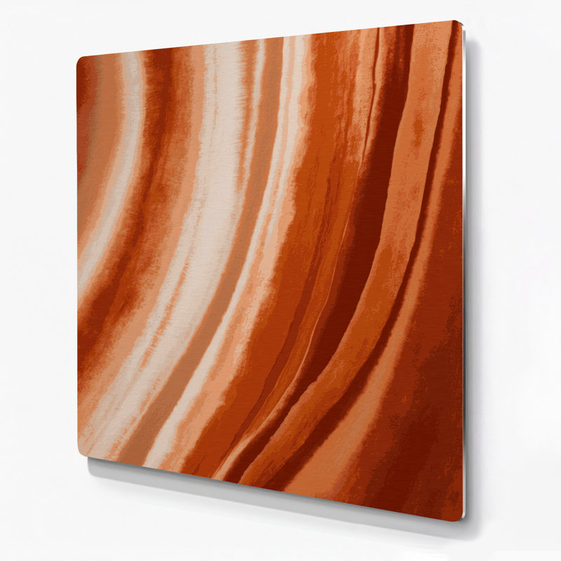 Abstrait couleur champ 87, art mural en métal brun, H 32 po x l 32 po