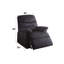 Fauteuil inclinable en tissu noir Arcadia avec accoudoirs moelleux et mécanisme d'inclinaison en douceur-855172030