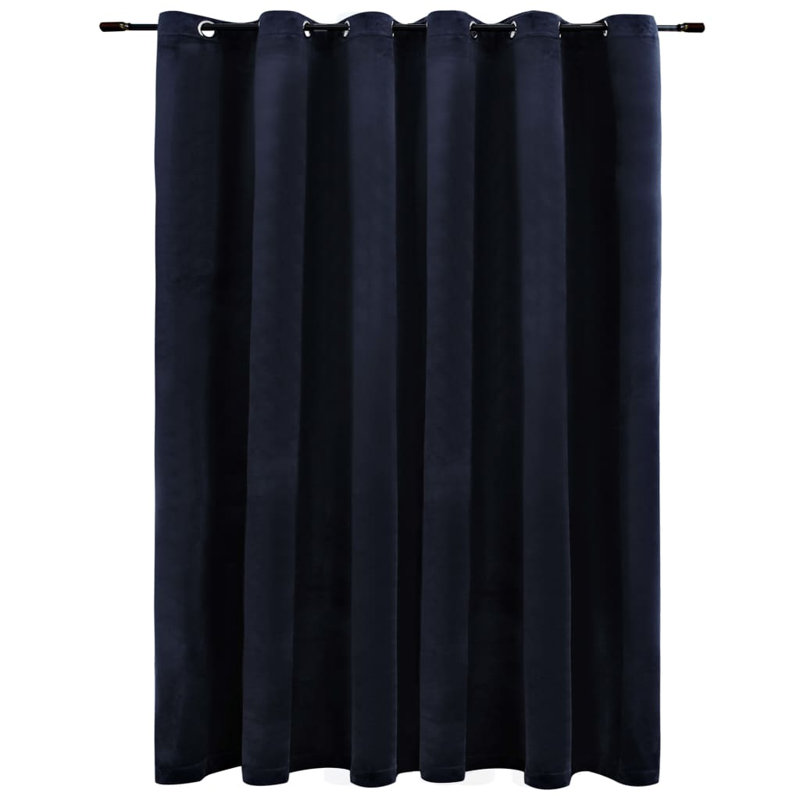 Ja Velvet Blackout Curtain Single Panel, Black