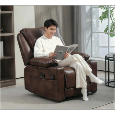 Massage Recliner Chair With Footrest Remote With Heat Oversized Swivel Rocker by Latitude Run