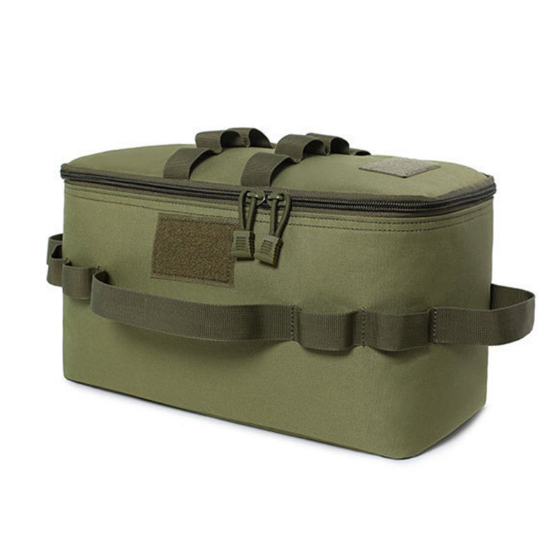 11L Camping Organizer, 600D Heavy Duty Camping Storage For Camping Cooking Utensils And Camping Cookware, With Hard Bottom, Camping Bag With Zippered Lid For RV, Hiking