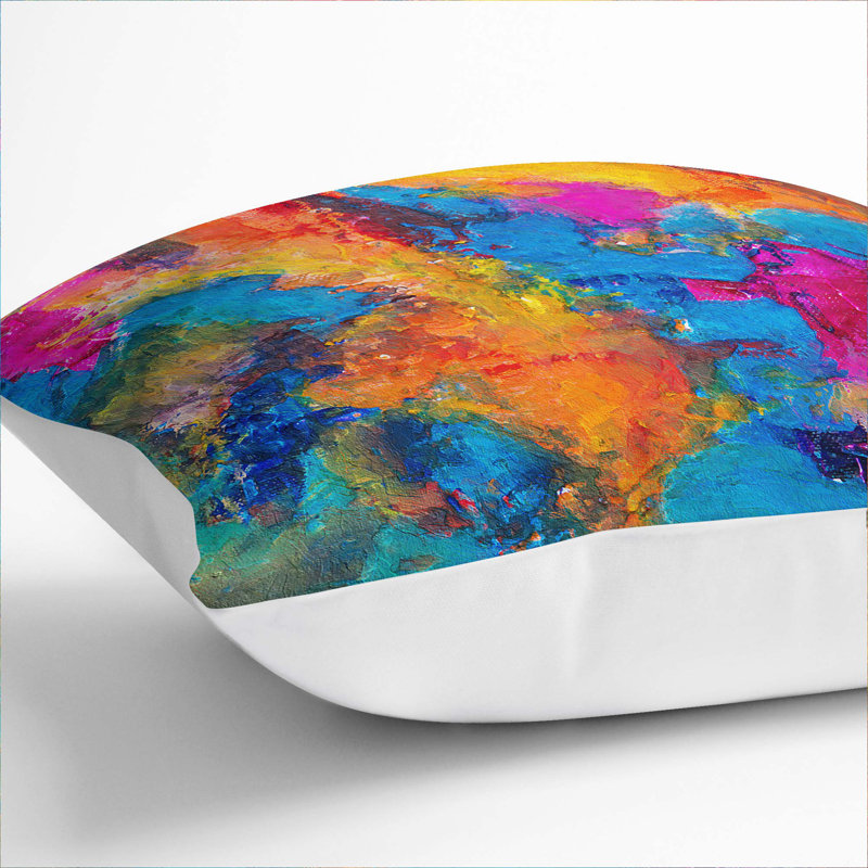 Abstract Square Throw Cushion, 40 x 40 cm, White