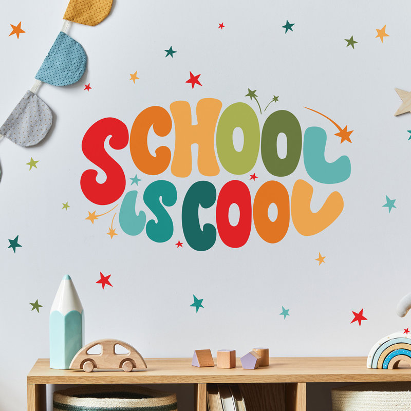 School is Cool Multicolor Peel and Stick Wall Decals