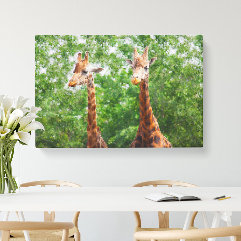 Two Giraffes Vol.2 - Wrapped Canvas, 35cm H x 50cm W x 3cm D