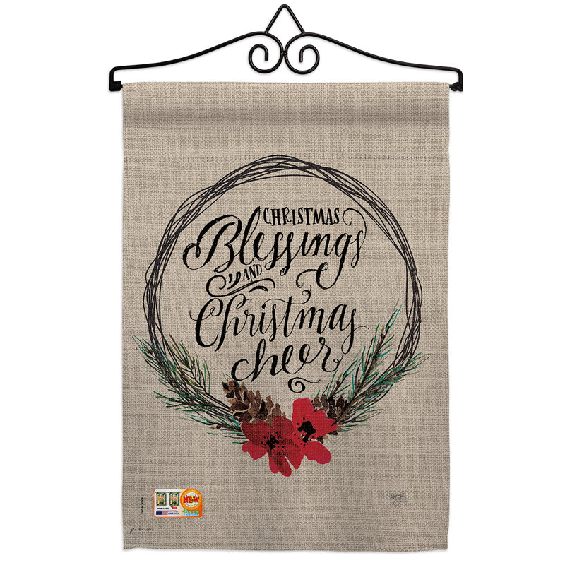 Ensemble de drapeaux décoratifs en polyester 19 x 13 po Pilibbos Christmas Blessings - Impressions
