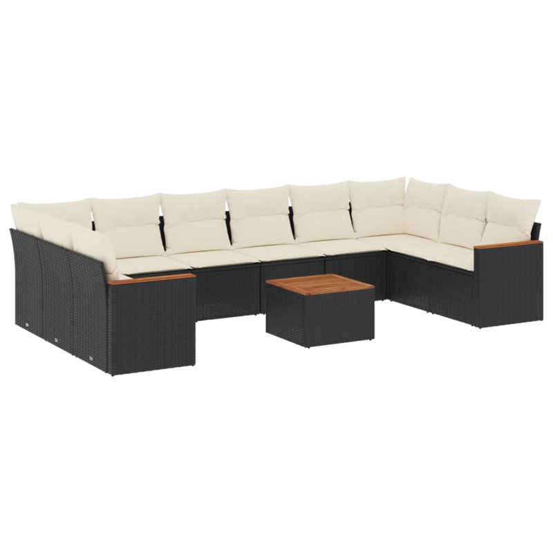 Vidaxl Garden Sofa Set Black