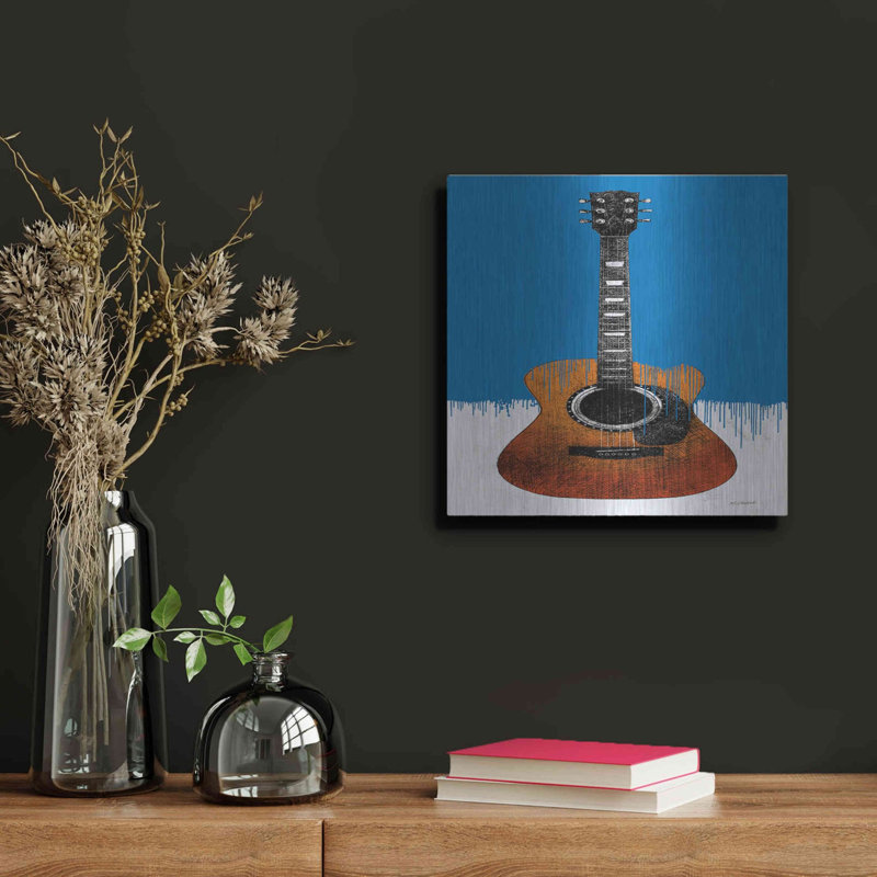 «Garage Band II Paint» par Mike Schick, art mural en métal de luxe, 12 po x 12 po