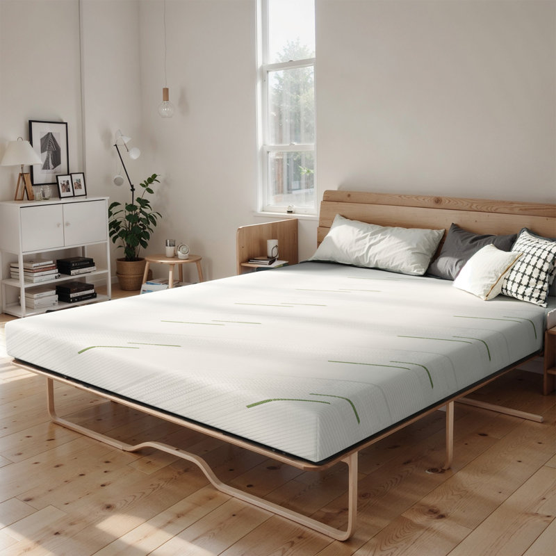 Coussin de matelas en mousse viscoélastique imprégnée de gel (grand, 4 pouces), Grand lit, 4"