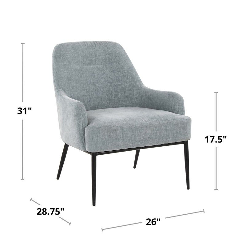 Marcel Accent Chair, Light Blue Polyester Blend