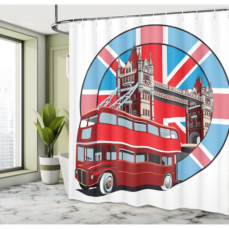 Shower Curtain with Hooks Included, 70" H x 69" W