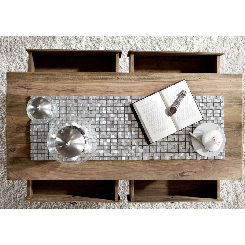 Leeds Solid Wood Four Leg Coffee Table with Storage