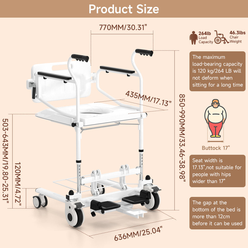 Bathroom Shower Chair Transfer Lift Commode