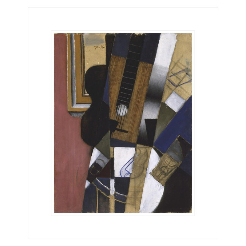 «Guitare et cornemuse» par Juan Gris - reproduction giclée encadrée, H 21,39 po x l 17,75 po