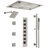  LED Bluetooth Thermostatic Shower System, Ceiling Mount Rainfall Shower Head with with Handheld Shower-95462232