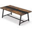 70,87 po, table de conférence rectangulaire moderne pour 6 à 8 personnes, bureau de direction avec structure en métal durable, grande surface de travail pour la collaboration entre la salle de conférence et l'équipe - brun rustique et noir-125902903