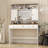 Farmhouse Dressing Table With Lighted Mirror And Makeup Drawer