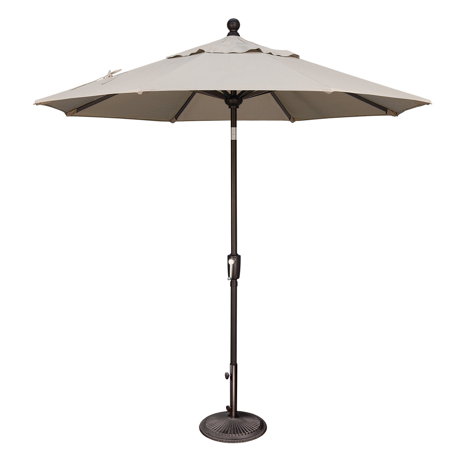 Launceston Market Umbrella, Black, Sunbrella / Flax, 96" H x 90" W x 90" D