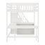 Lit mezzanine avec bureau intégré en forme de L et tablettes de rangement à trois niveaux, et escalier de rangement attaché-1728796595