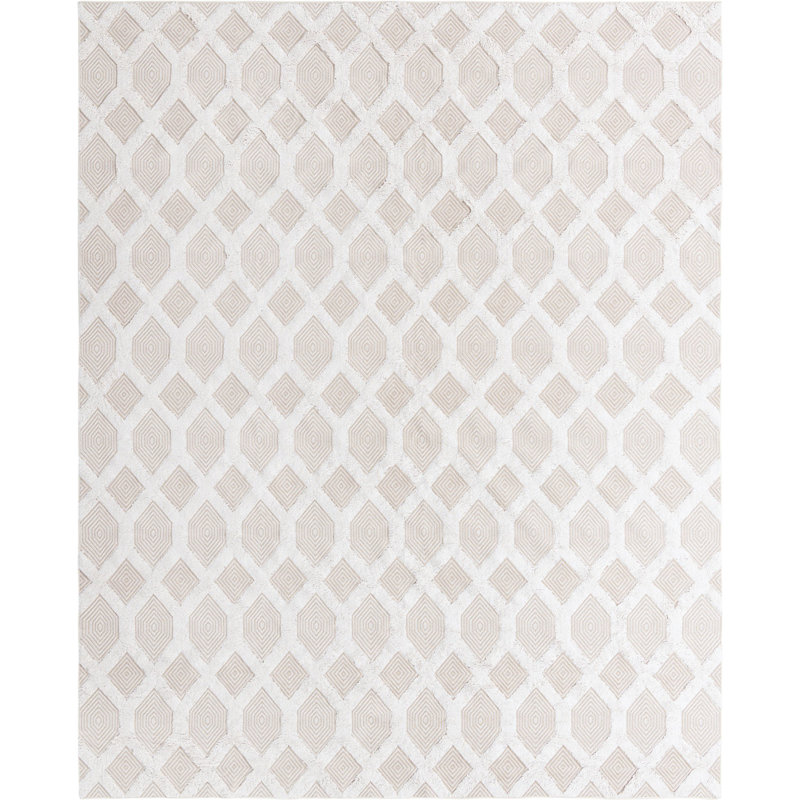 Jordalier Cotton Moroccan Indoor Rug, Rectangle 9'10" x 12'