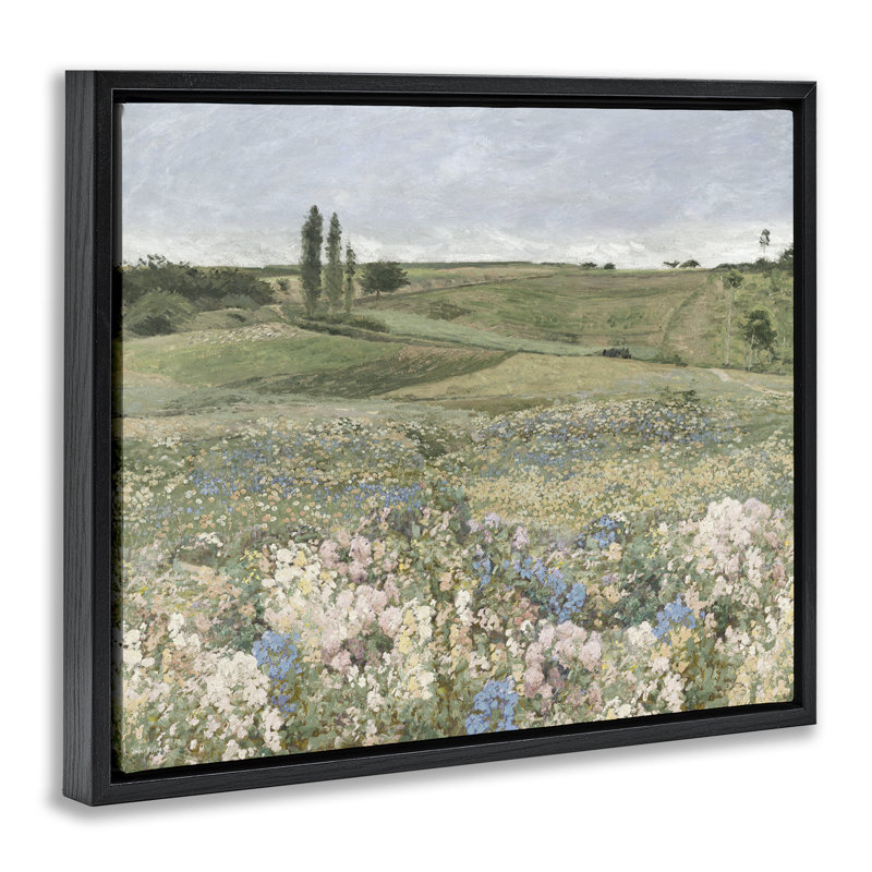 Cadre flottant Charmant Meadow View, conçu par Amber Sterling, H 17 po x l 21 po, Cadre flottant noir de jais