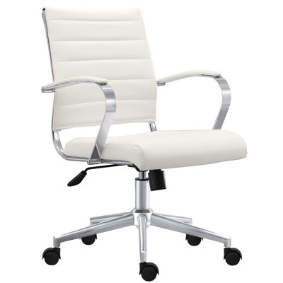 Celadon Mid-Back Conference Chair - Ribbed Ergonomic Office Chair with Adjustable Height - Modern Desk Chair for Home & Office