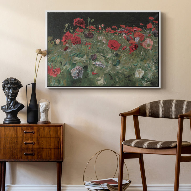 Botanique rétro - XCV, Toile avec cadre blanc, H 27 po x l 41 po x P 2 po