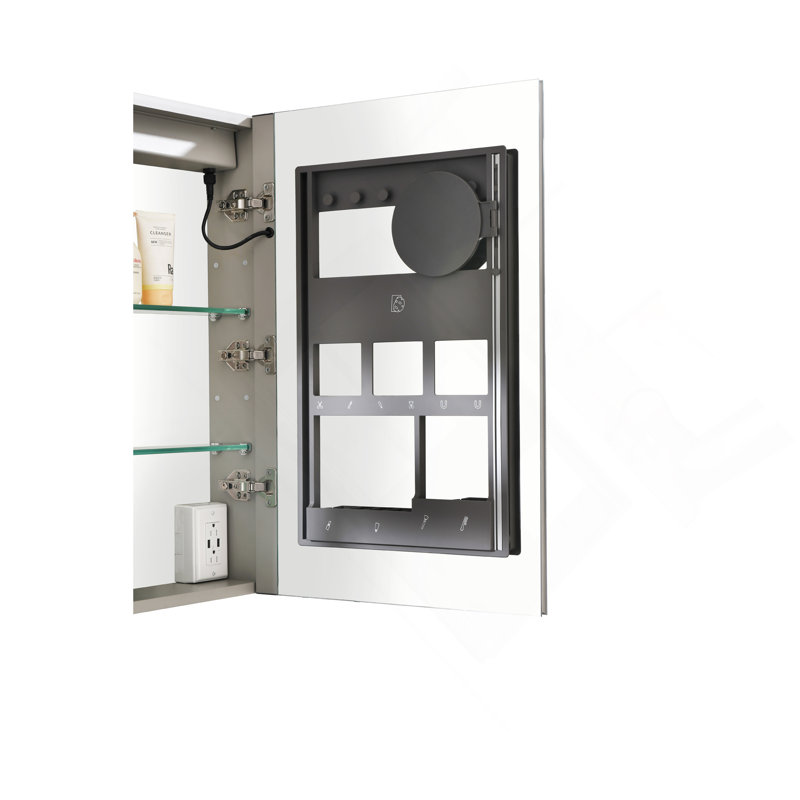 40 po X P 30 po Grande armoire à pharmacie rectangulaire en aluminium avec miroir H H