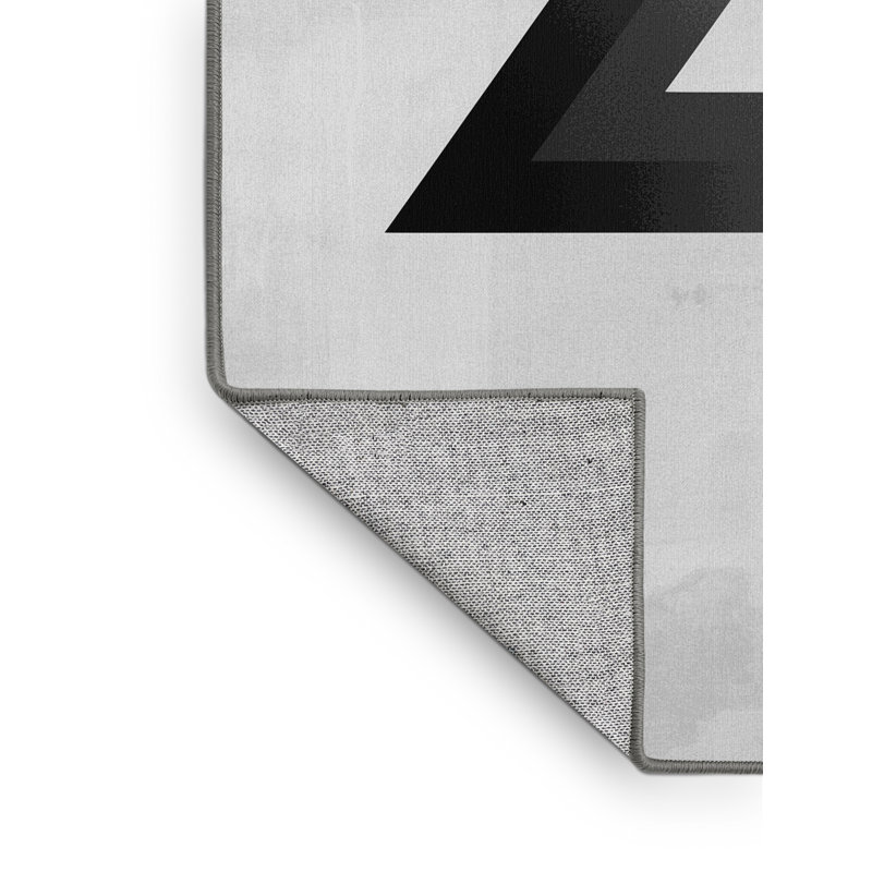 Tapis gris lavable à la machine Pavla, 8 x 10