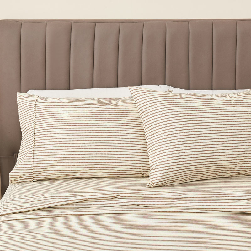 Ultra Soft Lodge Printed Microfiber Sheet Set, Twin, Stripe Chocolate