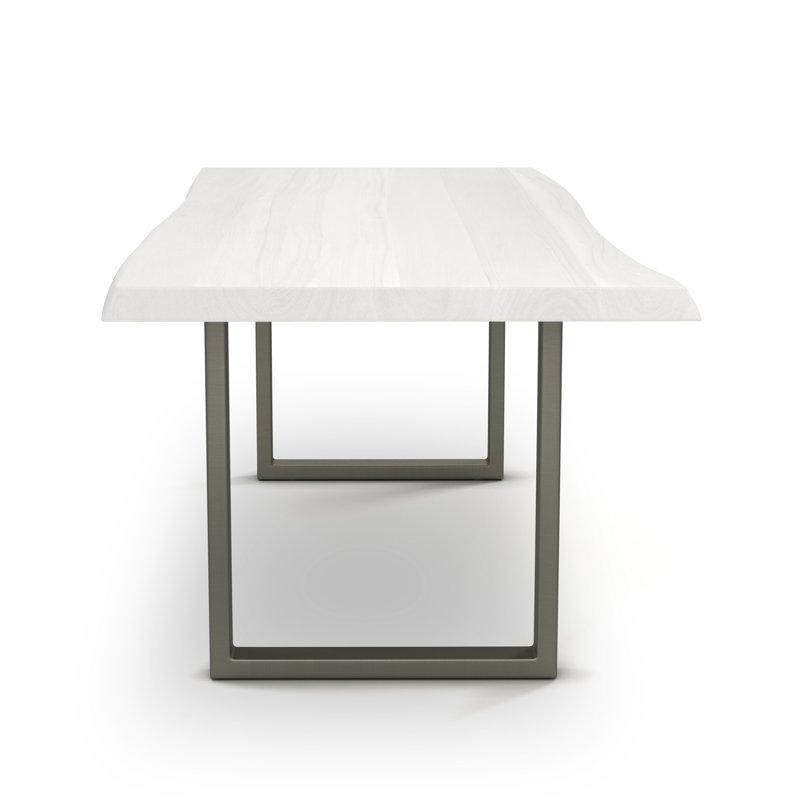 Table de salle à manger Colin, H 29,75 po x L 79 po x l 40 po, Étain, Blanc délavé
