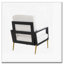 Fauteuil d'appoint rembourré avec pieds en métal doré