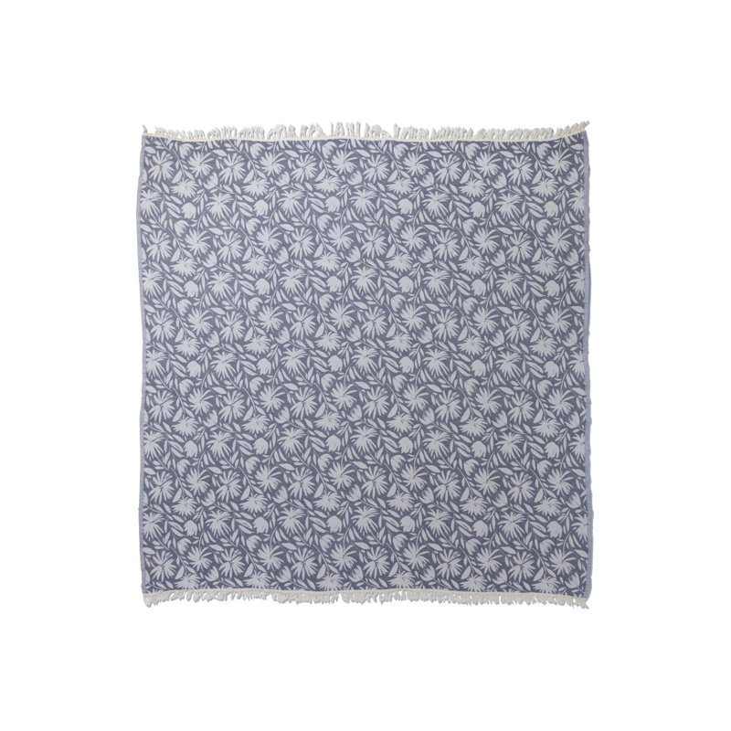 Couverture en mousseline réversible Antalya Whimsy, Marine