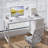 Computer Desk with 4 Drawers, Fabric Drawers Writing Desk-1619740143-1619740142