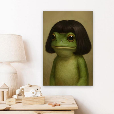 Playful Frog Bob Hair Canvas Print - Urban Studio