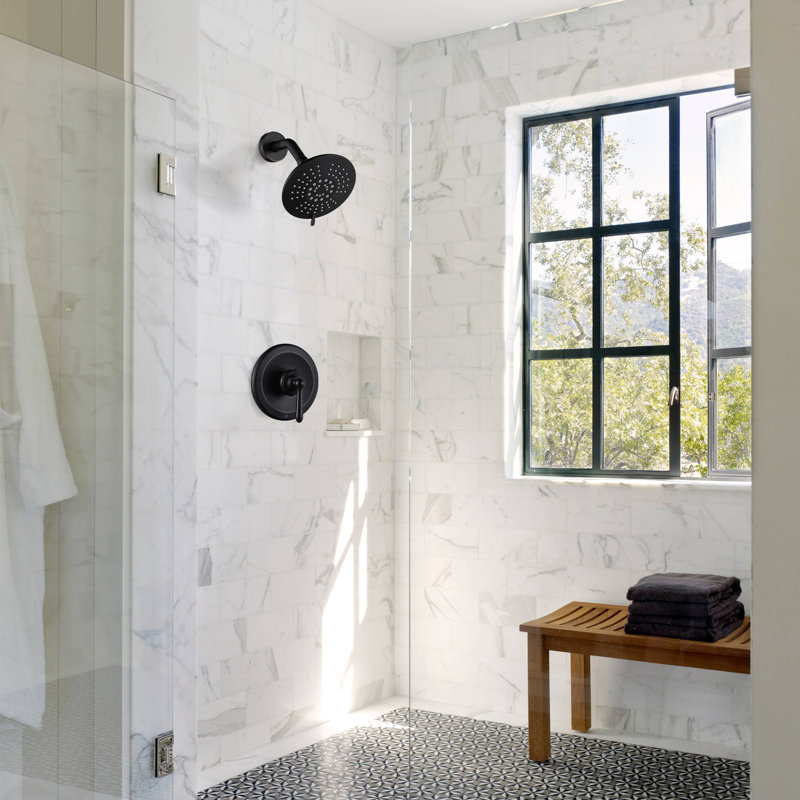 Single Handle 5-Spray Settings Shower Faucet With 6 In. High Pressure Rain Shower Head, Oil Rubbed Bronze