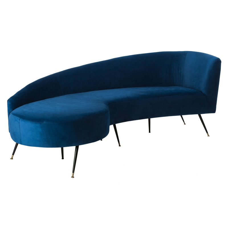 Frankie 86'' Velvet Sofa, Navy Velvet