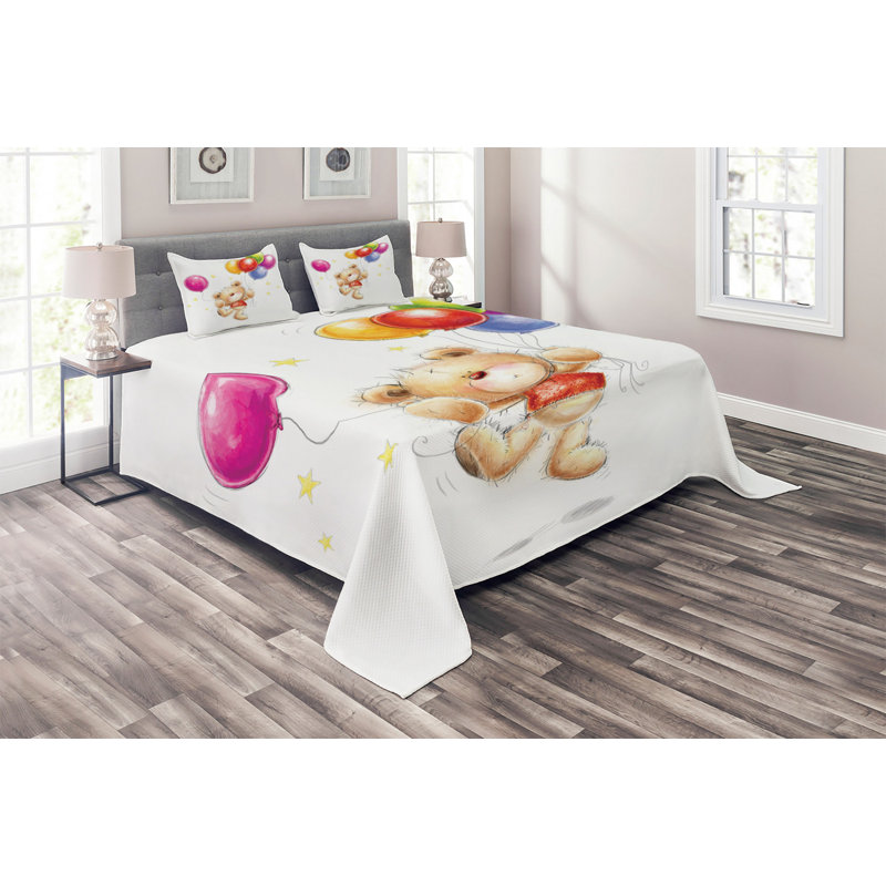 Polyester Coverlet, King Bedspread + 2 Shams