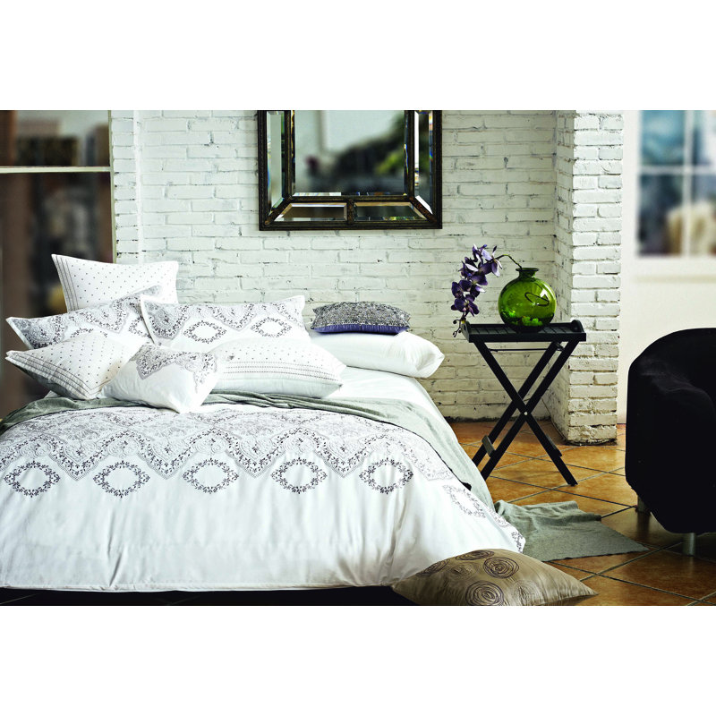 Artsiom Cotton Twill Geometric Shapes Duvet Cover, Full/Queen Duvet Cover + 2 Shams