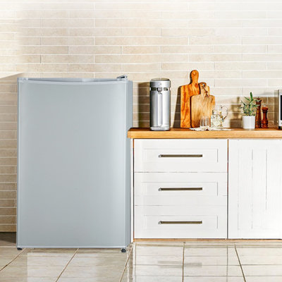 4.3 Cu.Ft Mini Fridge with Freezer, Compact Single Door Refrigerator with 7-Level Thermostat, Ultra-Quiet Small Fridge with Removable Shelves for Dorm, Office, Bedroom, Apartment, White