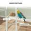 Grande cage à oiseaux 64 po, cage à perroquet roulante en métal, blanc