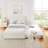 Space-Saving Upholstered Pull-Out Bed with High Padded Back-475794909