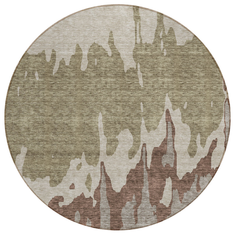  Chayden Area Rug with Non-Slip Backing, Round 8'