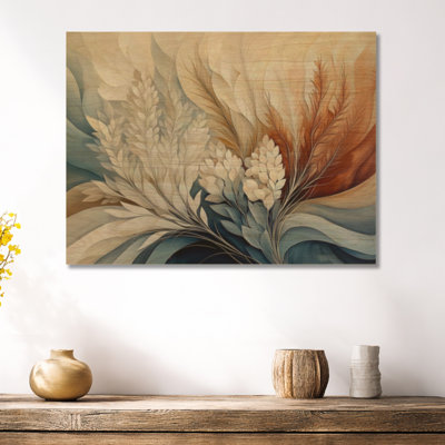 Bouquet de pampas rassemblées - décoration murale en bois bohème